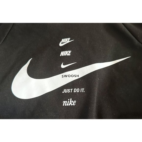 NWT 2017 Nike Oversized Hoodie Women's Medium Black Swoosh Just do It Fl… - Picture 3 of 13